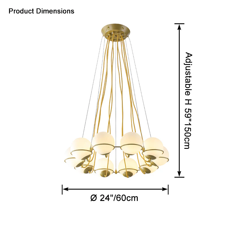 WOMO Glass Globe Round Chandelier-WM2623 - Image 13