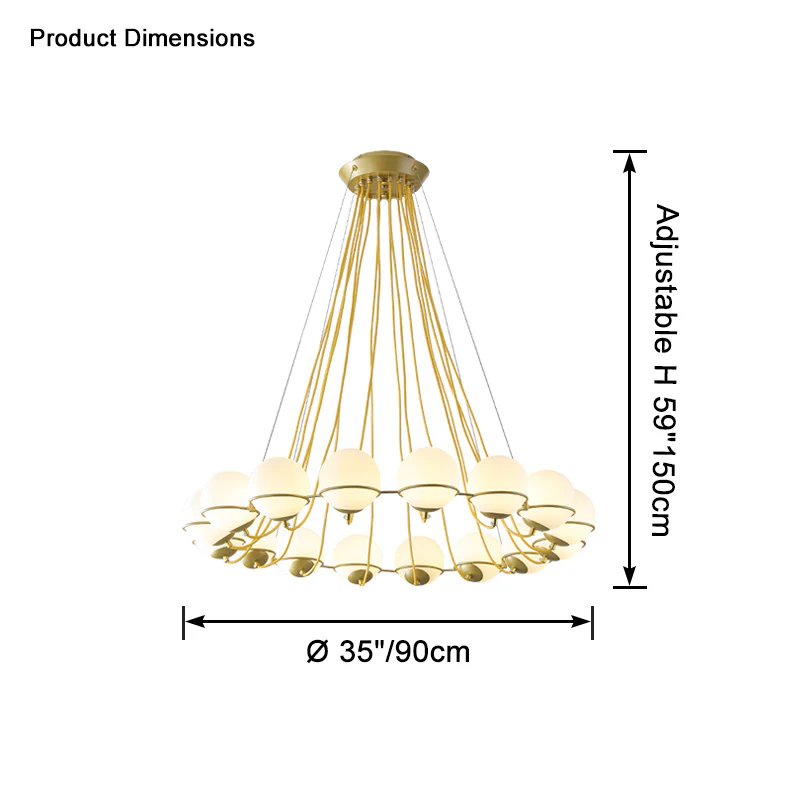 WOMO Glass Globe Round Chandelier-WM2623 - Image 17