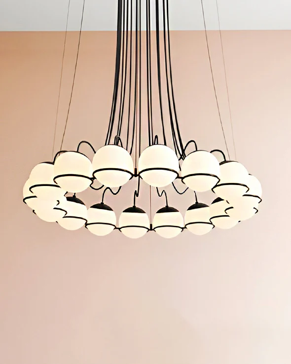 WOMO Glass Globe Round Chandelier-WM2623 - Image 3