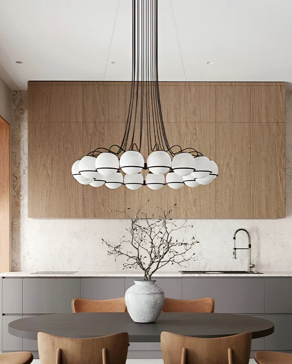 WOMO Glass Globe Round Chandelier-WM2623 - Image 4