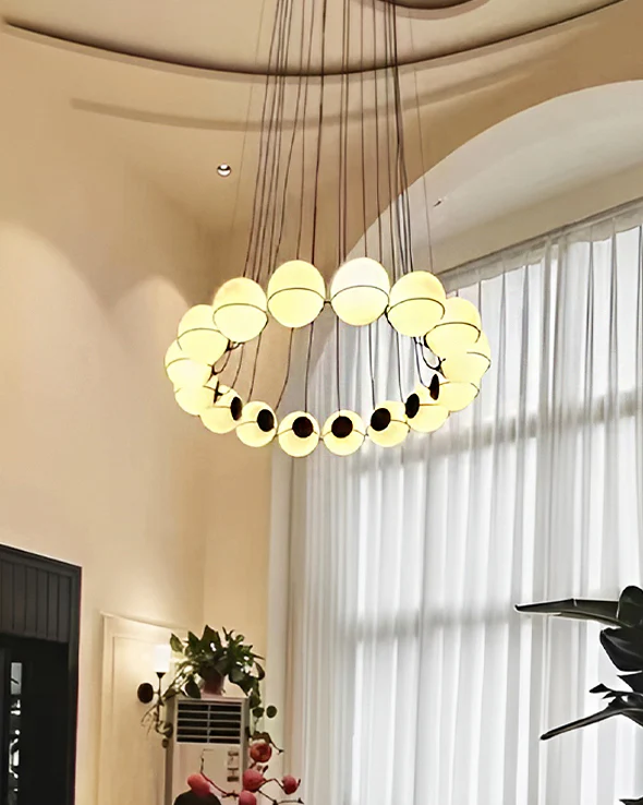 WOMO Glass Globe Round Chandelier-WM2623 - Image 6