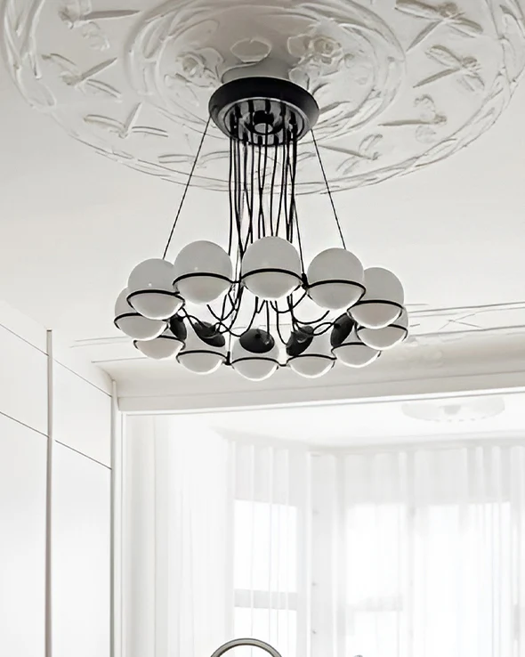 WOMO Glass Globe Round Chandelier-WM2623 - Image 8