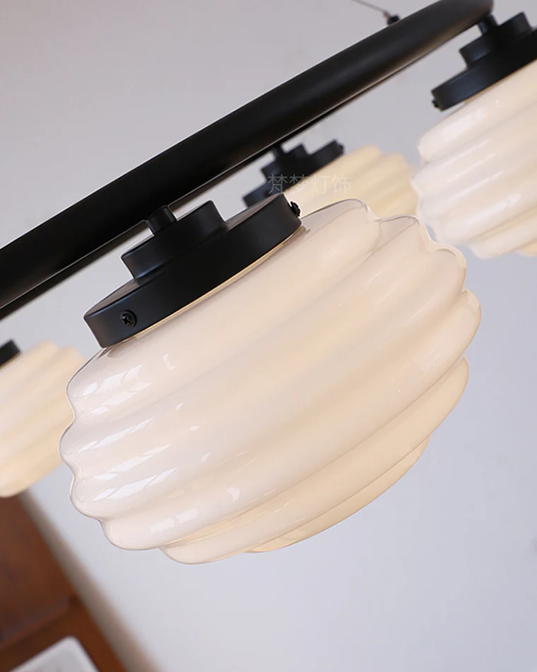 WOMO Fluted Glass Globe Round Chandelier-WM2767 - Image 11