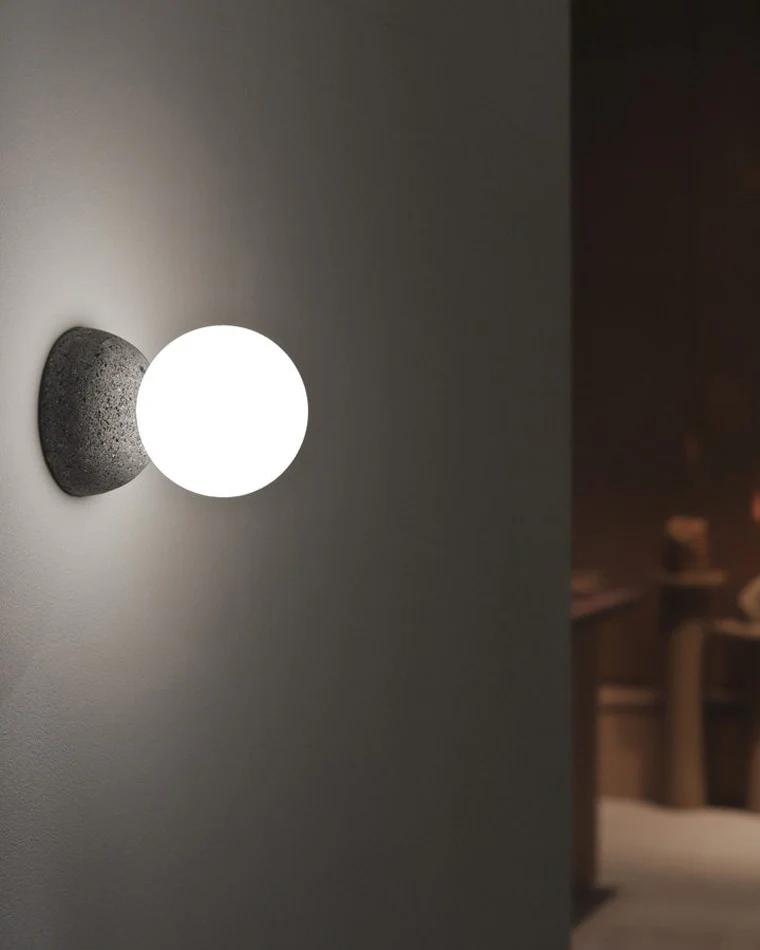 WOMO White & Black Glass Globe Wall Sconce-WM6103 - Image 10