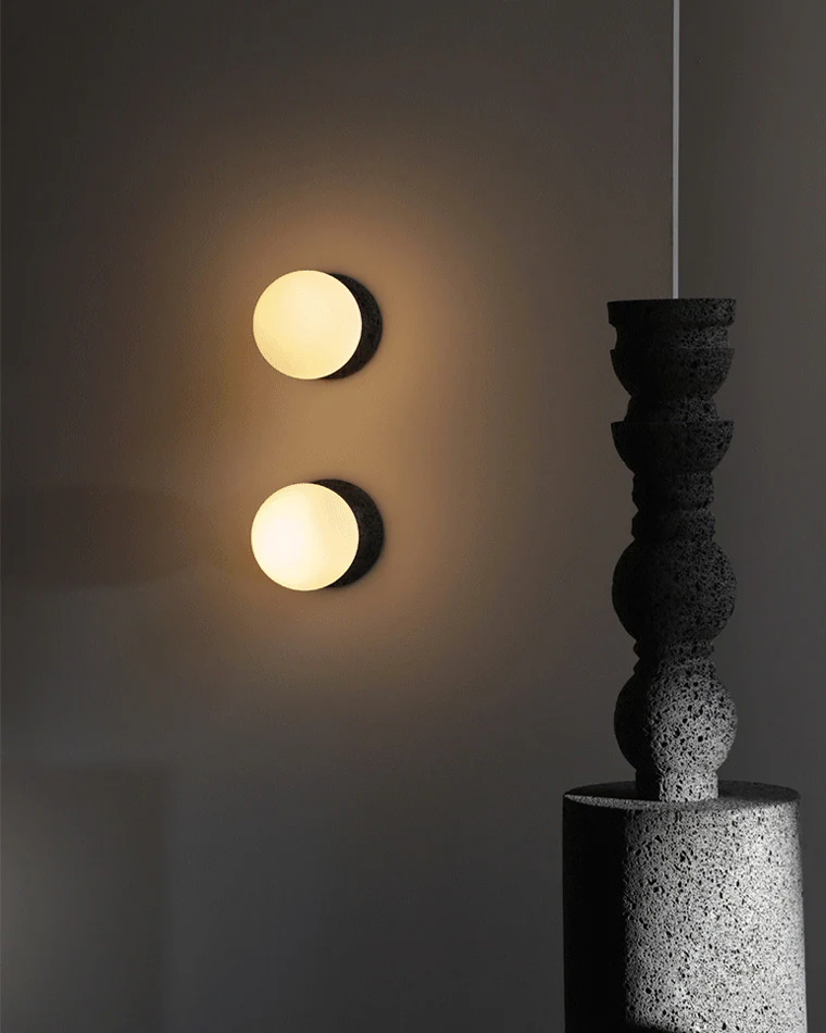 WOMO White & Black Glass Globe Wall Sconce-WM6103 - Image 13