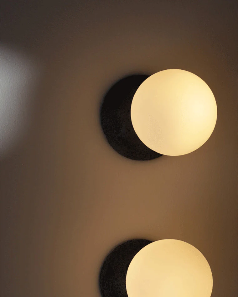 WOMO White & Black Glass Globe Wall Sconce-WM6103 - Image 14