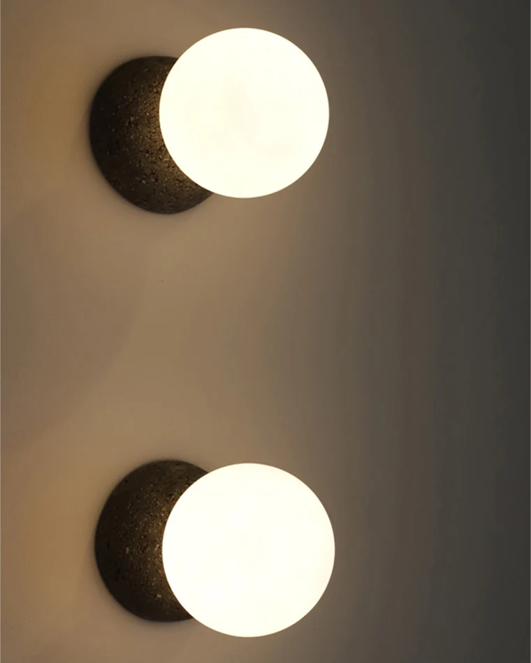 WOMO White & Black Glass Globe Wall Sconce-WM6103 - Image 17