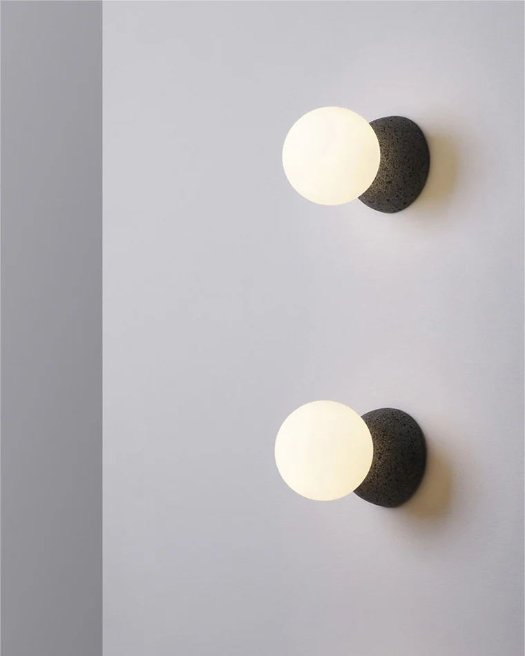 WOMO White & Black Glass Globe Wall Sconce-WM6103 - Image 18