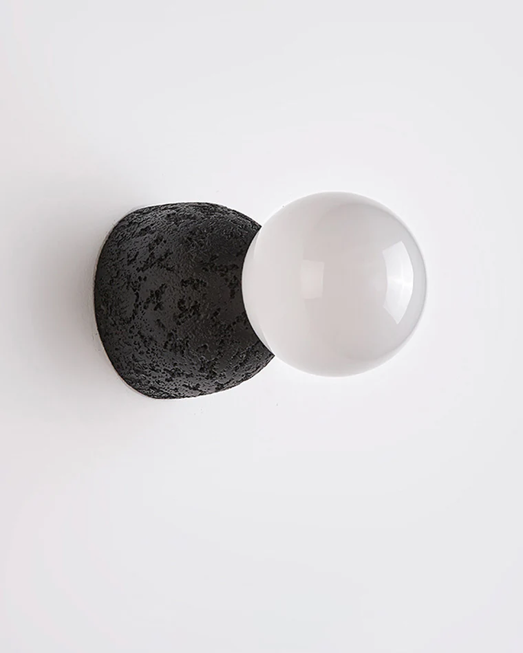WOMO White & Black Glass Globe Wall Sconce-WM6103 - Image 22