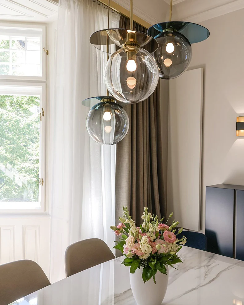 WOMO Colored Glass Globe Pendant Light-WM2573 - Image 5