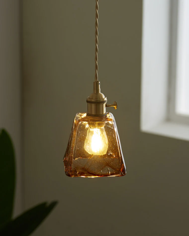 WOMO Amber Glass Small Pendant Light-WM2210 - Image 12
