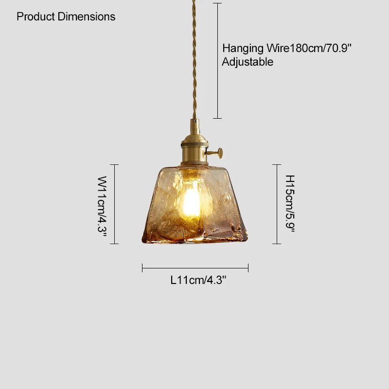 WOMO Amber Glass Small Pendant Light-WM2210 - Image 31