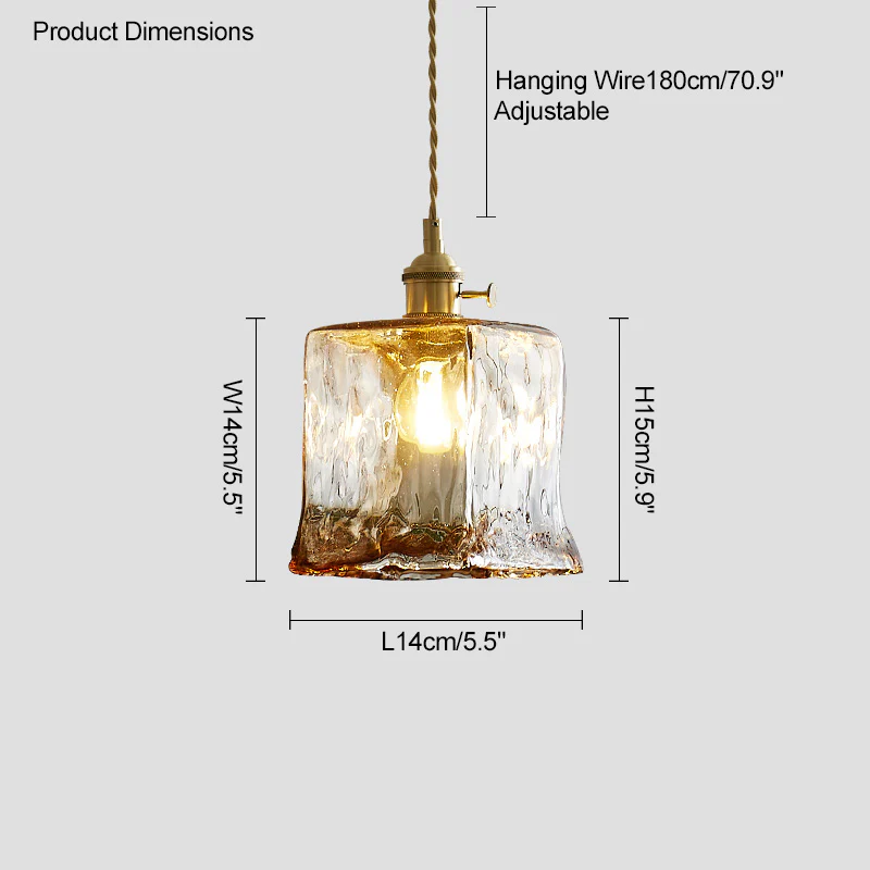 WOMO Amber Glass Small Pendant Light-WM2210 - Image 32