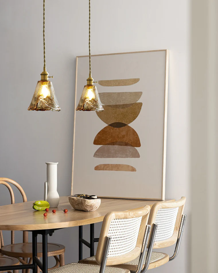 WOMO Amber Glass Small Pendant Light-WM2210 - Image 9