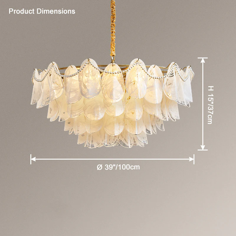 WOMO Tiered Glass Chandelier-WM2376 - Image 15