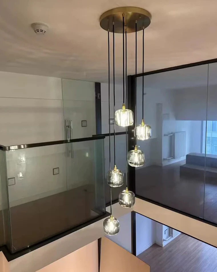 WOMO Waterfall Glass Pendant Chandelier-WM2111b - Image 11
