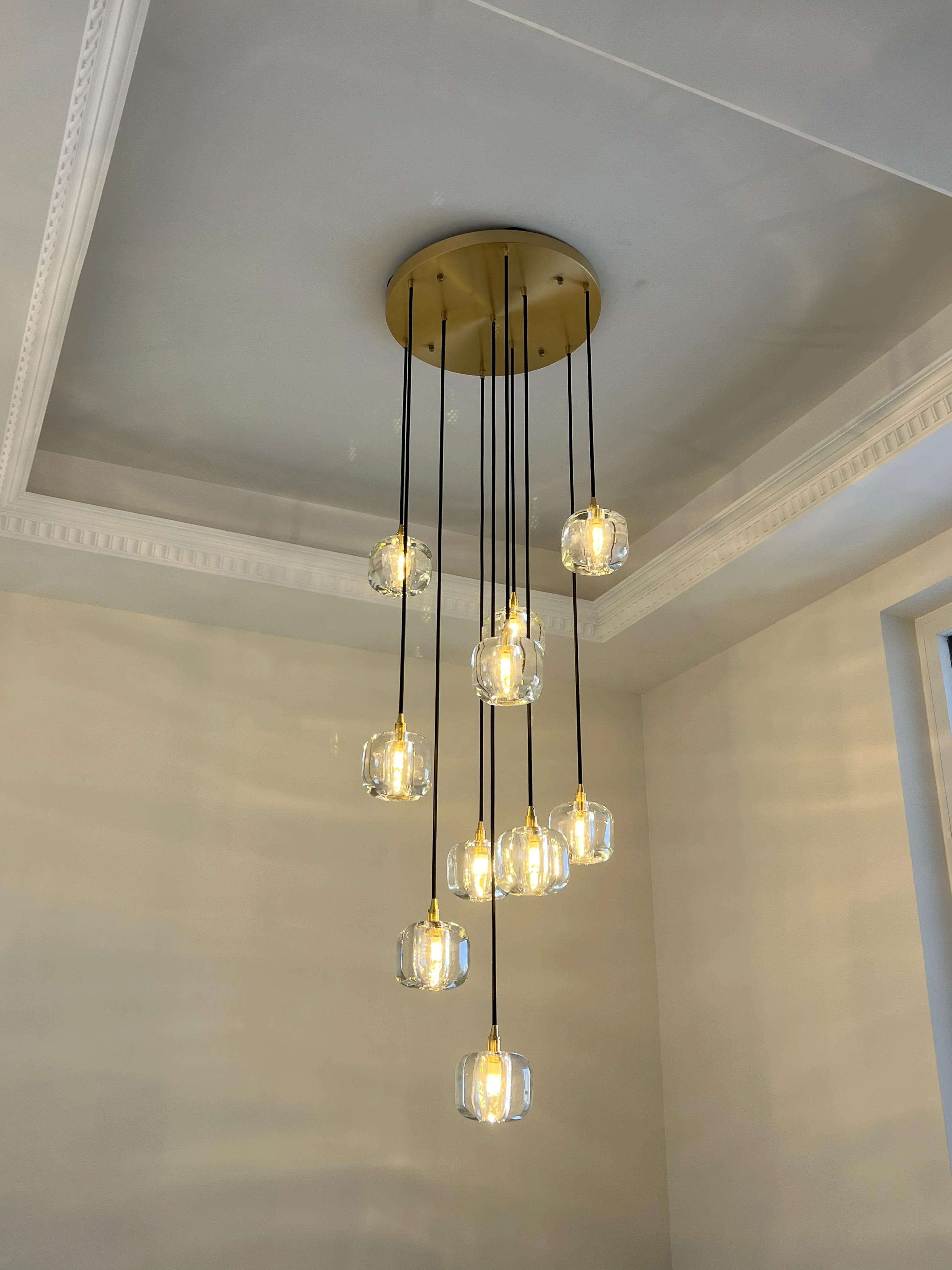 WOMO Waterfall Glass Pendant Chandelier-WM2111b - Image 15