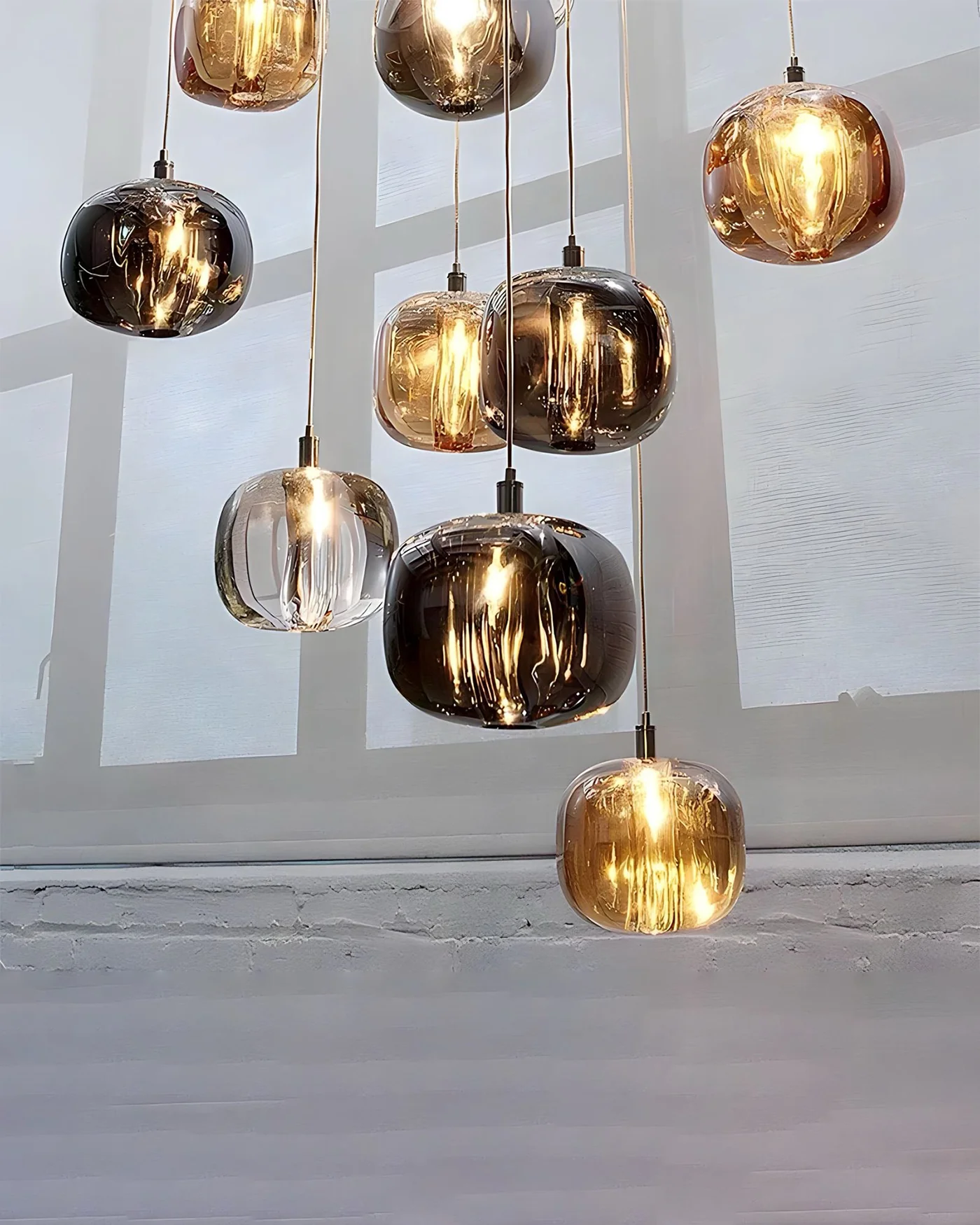 WOMO Waterfall Glass Pendant Chandelier-WM2111b - Image 2