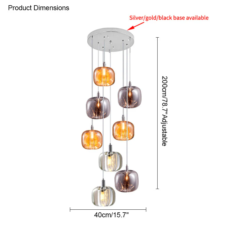 WOMO Waterfall Glass Pendant Chandelier-WM2111b - Image 21