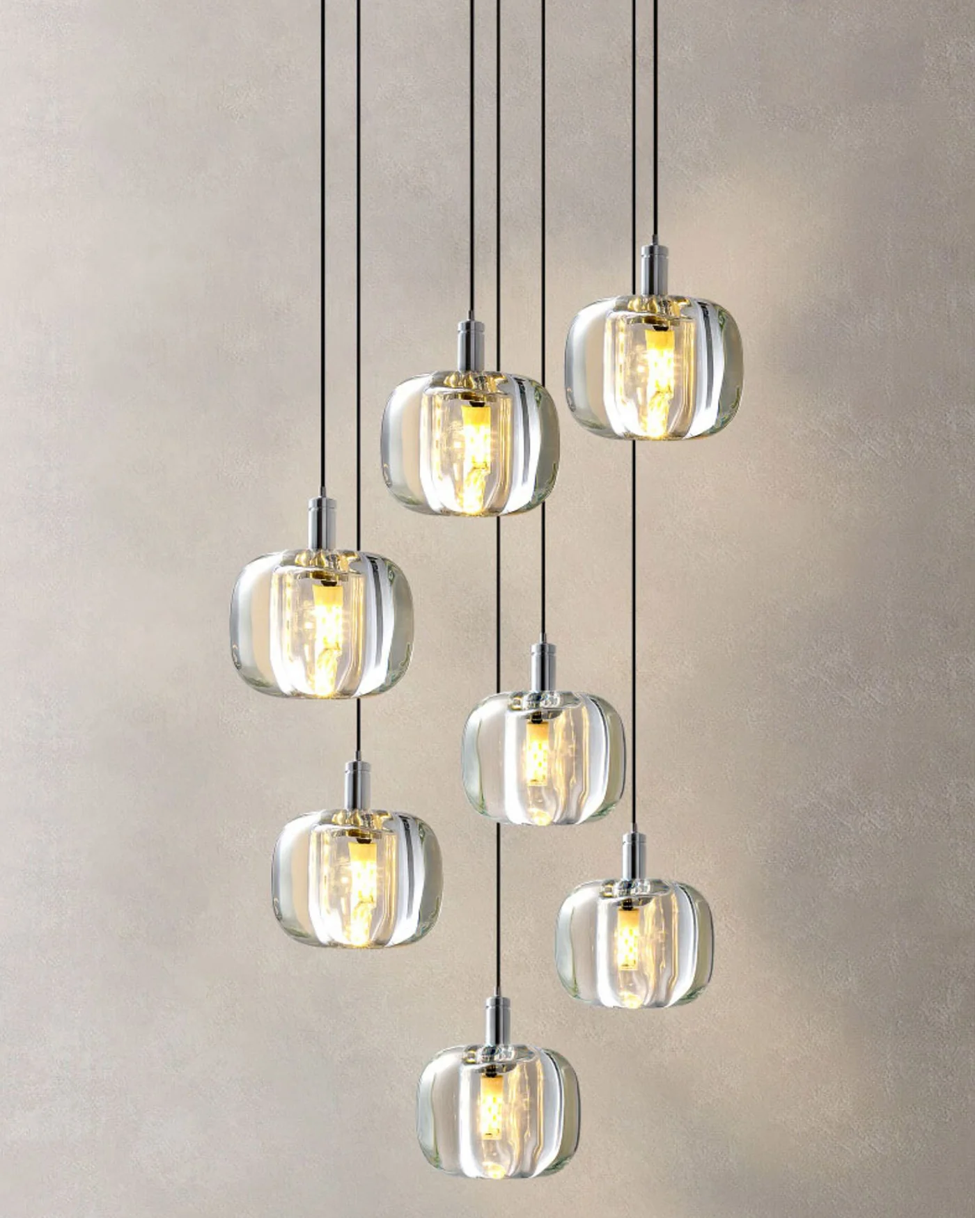 WOMO Waterfall Glass Pendant Chandelier-WM2111b - Image 4