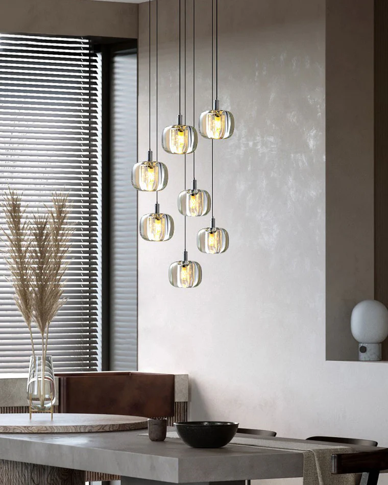 WOMO Waterfall Glass Pendant Chandelier-WM2111b - Image 5
