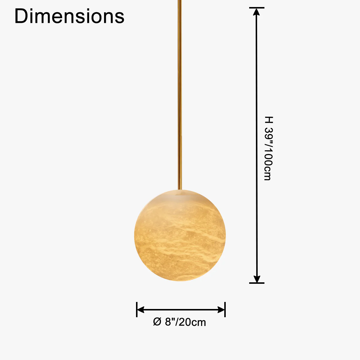 WOMO Globe Alabaster Pendant Light-WM2869 - Image 11