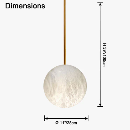 WOMO Globe Alabaster Pendant Light-WM2869 - Image 13