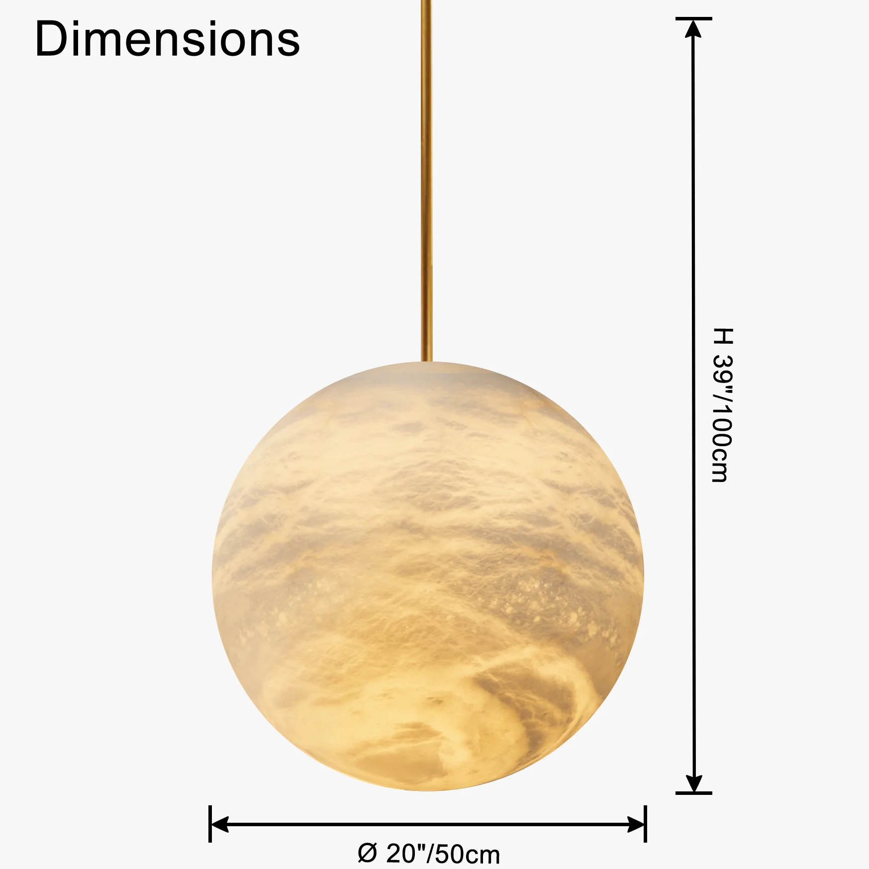 WOMO Globe Alabaster Pendant Light-WM2869 - Image 17