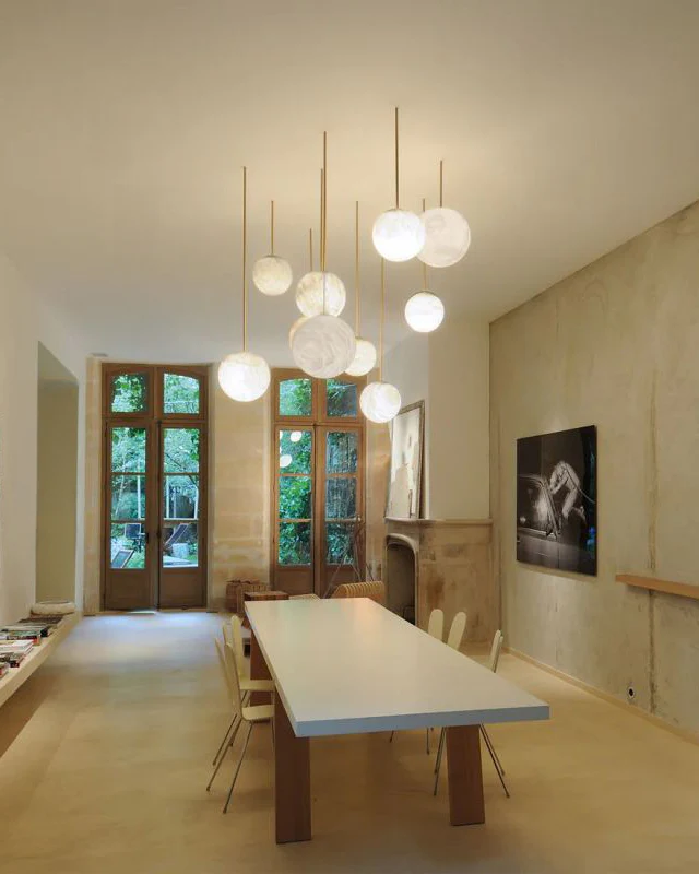 WOMO Globe Alabaster Pendant Light-WM2869 - Image 5