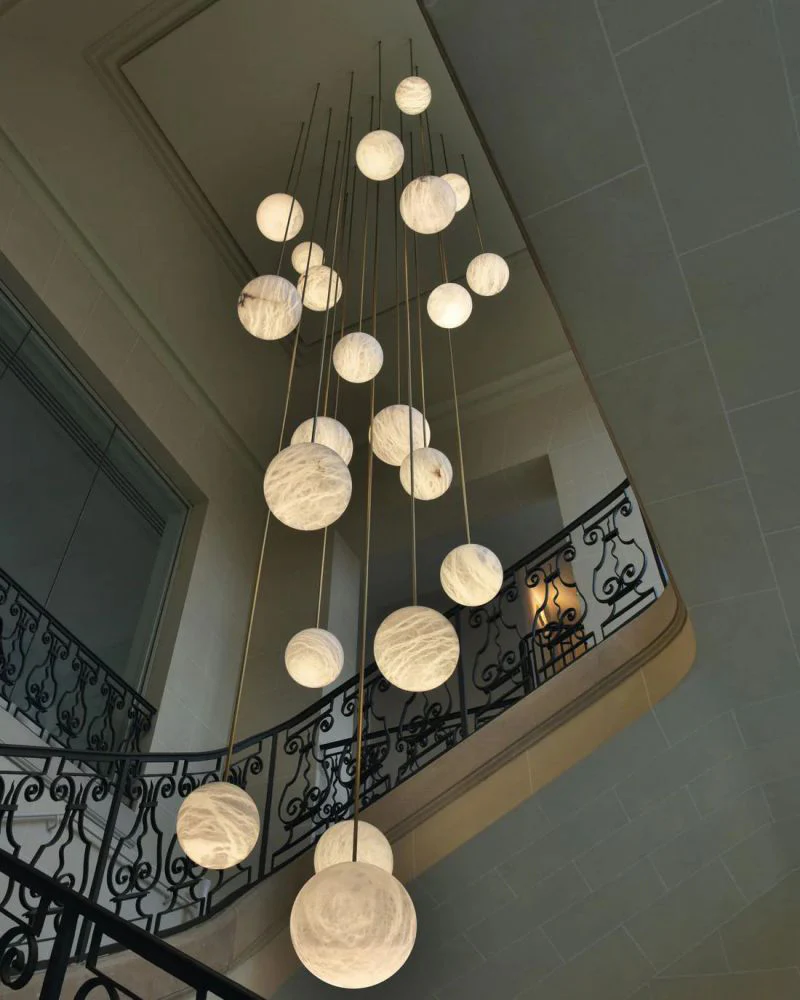 WOMO Globe Alabaster Pendant Light-WM2869 - Image 6