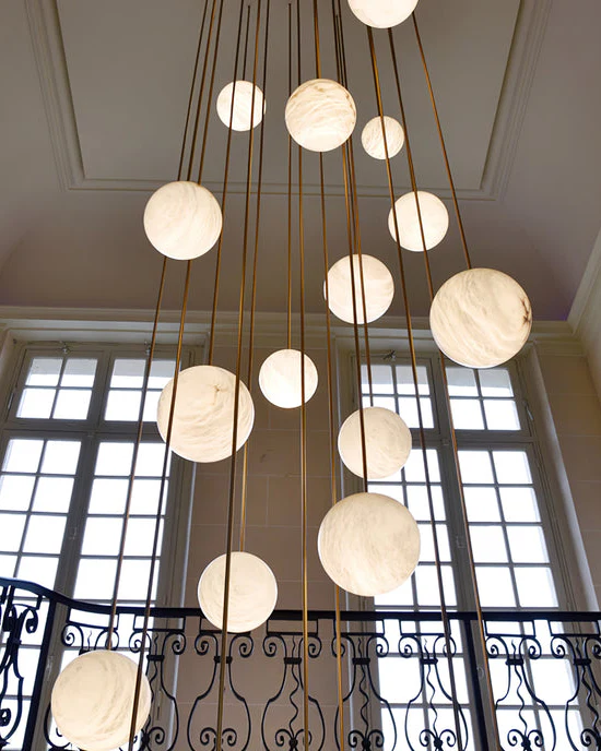 WOMO Globe Alabaster Pendant Light-WM2869 - Image 7