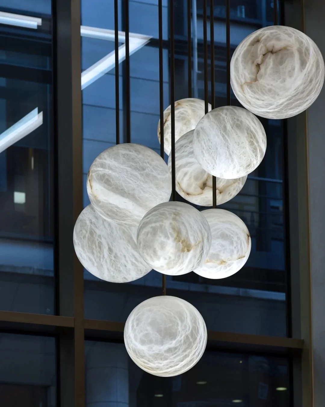 WOMO Globe Alabaster Pendant Light-WM2869 - Image 8