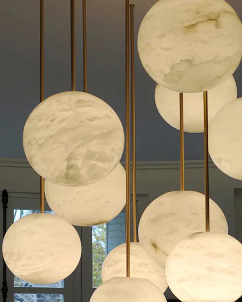 WOMO Globe Alabaster Pendant Light-WM2869 - Image 9