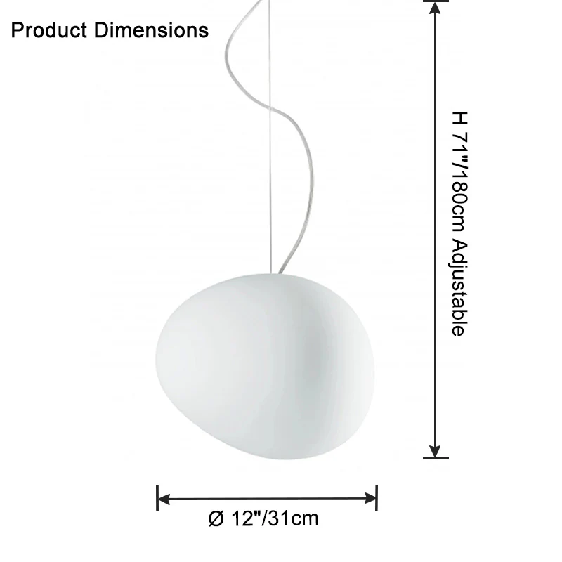 WOMO Egg Asymmetrical Globe Pendant Light-WM2497 - Image 23