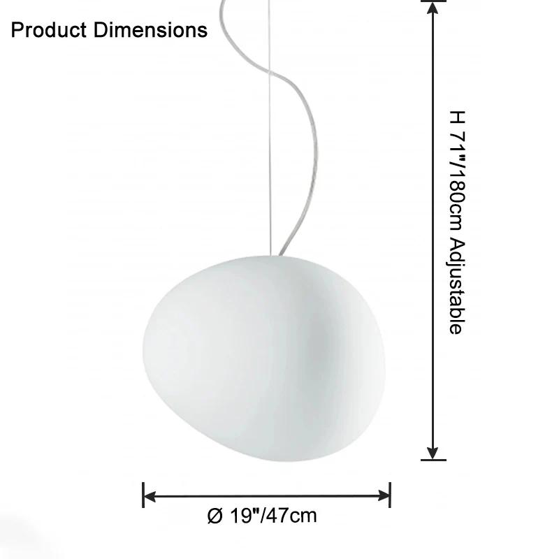 WOMO Egg Asymmetrical Globe Pendant Light-WM2497 - Image 25