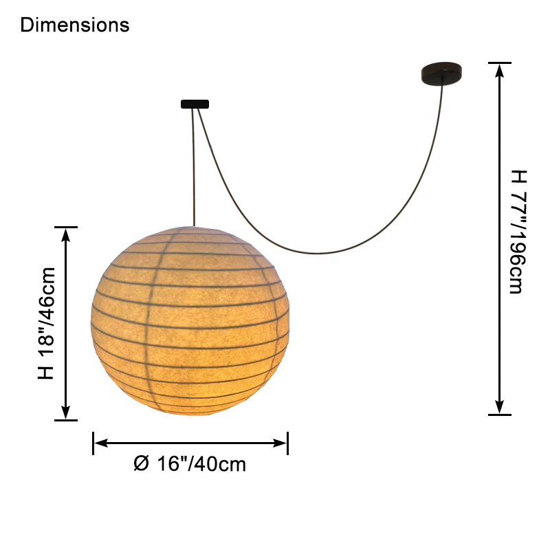 WOMO Globe Silk Pendant Light-WM2965 - Image 13