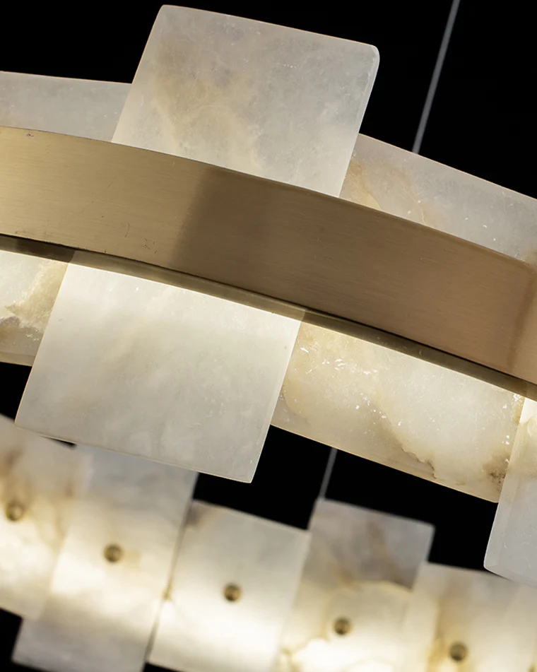 WOMO Gold Alabaster Round Chandelier-WM2394 - Image 10