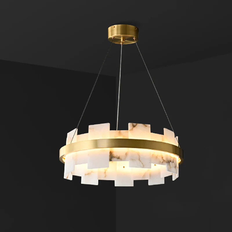 WOMO Gold Alabaster Round Chandelier-WM2394 - Image 16