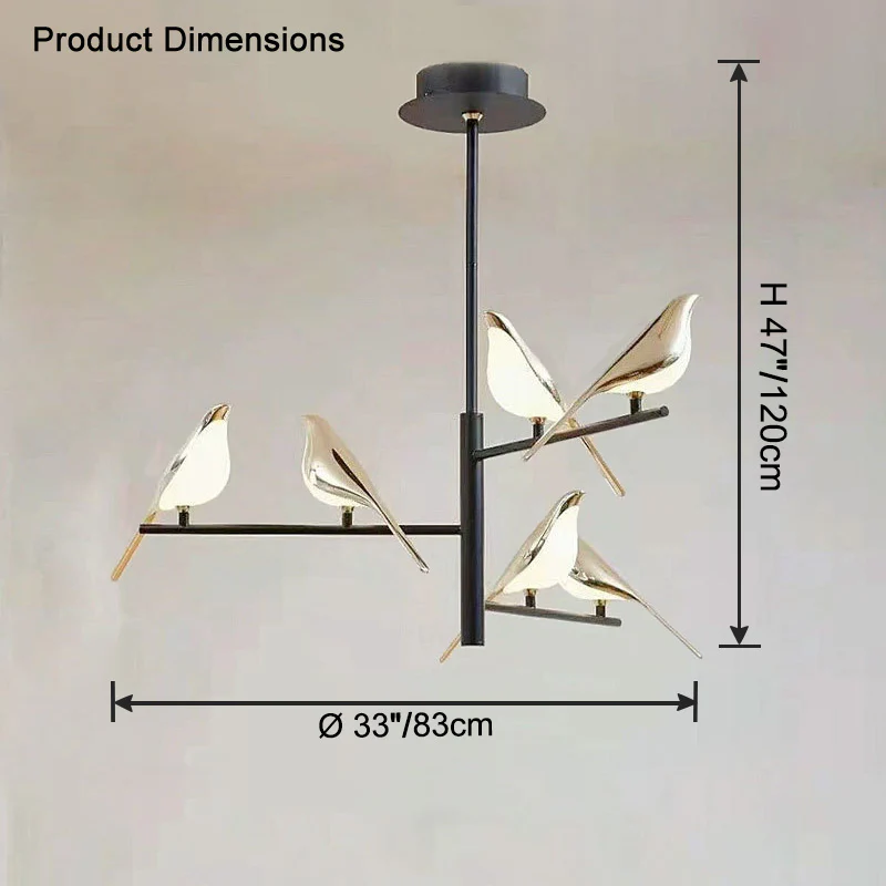 WOMO Gold Bird Branch Chandelier-WM2512c - Image 12