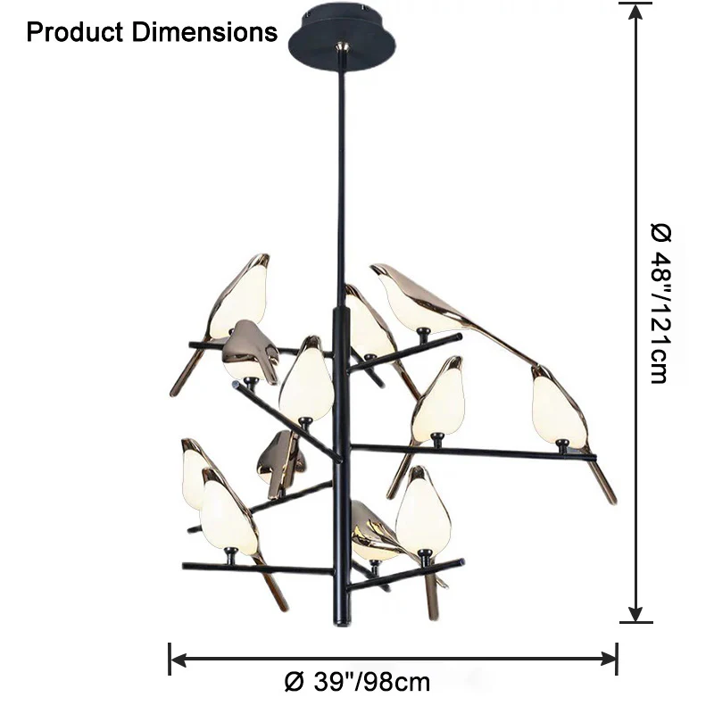 WOMO Gold Bird Branch Chandelier-WM2512c - Image 16