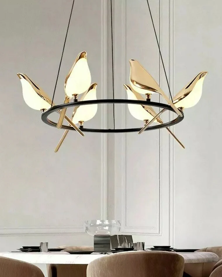 WOMO Gold Bird Round Chandelier-WM2512d - Image 2