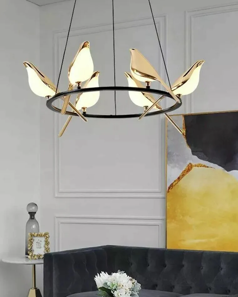 WOMO Gold Bird Round Chandelier-WM2512d - Image 3