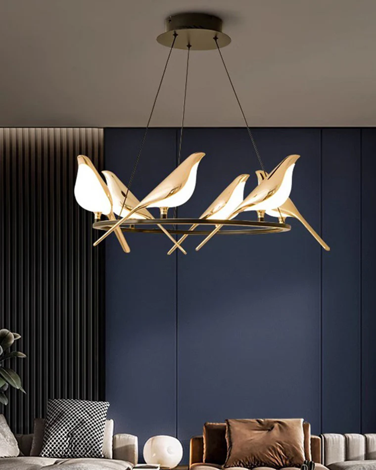 WOMO Gold Bird Round Chandelier-WM2512d - Image 5