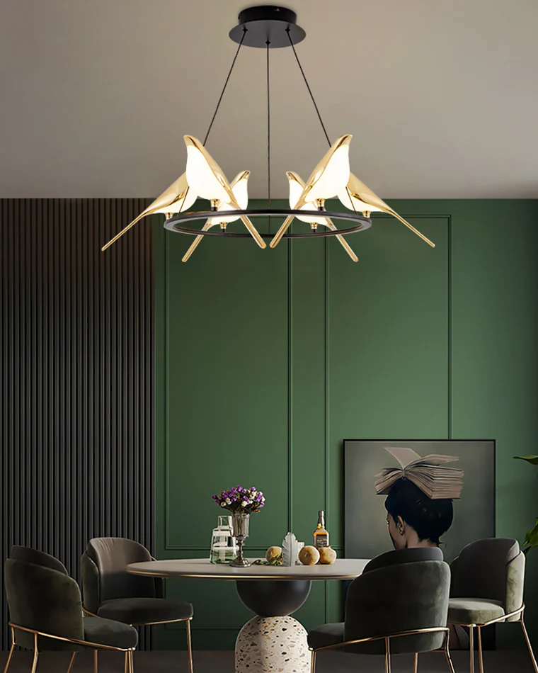 WOMO Gold Bird Round Chandelier-WM2512d - Image 7