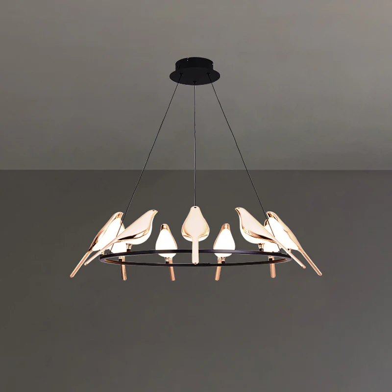 WOMO Gold Bird Round Chandelier-WM2512d - Image 13