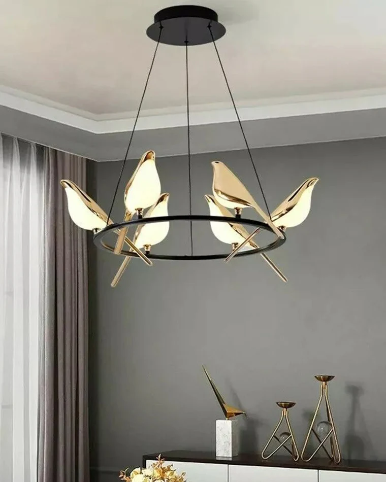 WOMO Gold Bird Round Chandelier-WM2512d - Image 4