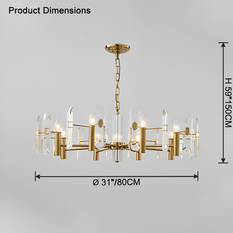 WOMO Gold Candle Crystal Chandelier-WM2518 - Image 10