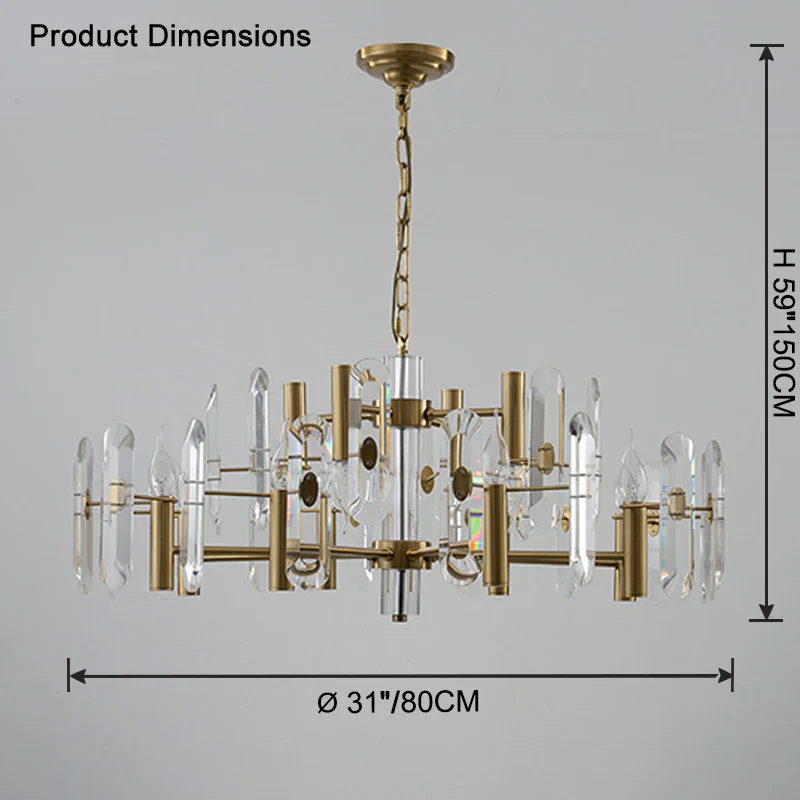 WOMO Gold Candle Crystal Chandelier-WM2518 - Image 12