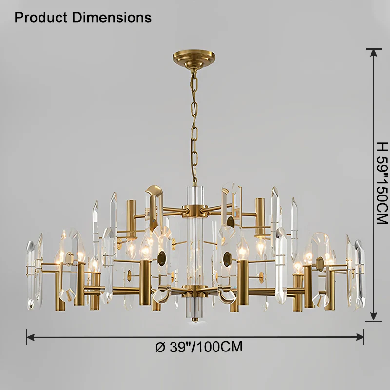 WOMO Gold Candle Crystal Chandelier-WM2518 - Image 14