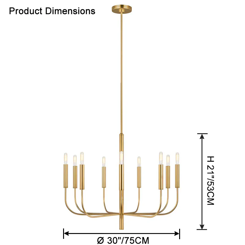 WOMO Gold Candlestick Chandelier-WM2509 - Image 20